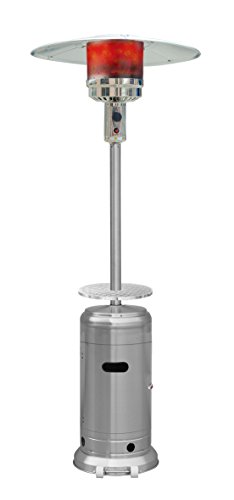 Global Air GLC-SS-T Stainless Steel Patio Heater with Table FullQueen