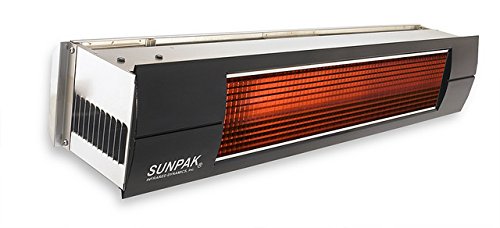 Sunpak S25S 25000 BTU Hanging Patio Heater - Stainless Steel - Natural Gas NG - Black Front Fascia Kit - Plus Free Sunpak eGuide