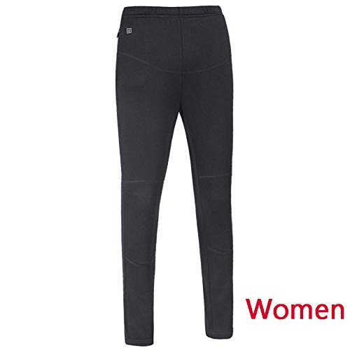 Electric Heating Warm Pants Men and Women USB Heating Elastic Pants Warm Hiking Pants Outdoor Heating Trousers Women Black_M
