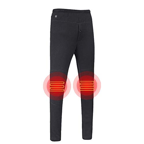 JennyBen Mens Winter USB Electric Pants Warm Trousers Outdoor Heating Trousers Sweatpants Black_XXL_F