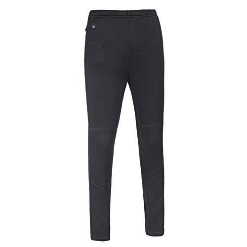 JennyBen Ms Winter USB Electric Pants Warm Travel Trekking Pants Outdoor Heating Trousers Sweatpants Black_M 160_C