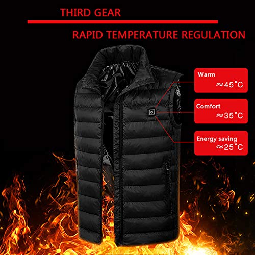 Wrwgl Mens Heating Vest can be Washed - Winter Cold Cotton Clothing 3 Temperature Adjustable - Outdoor Heating Clothes for Clothing Winter ski Hiking Motorcycle Travel Fishing GolfXXL