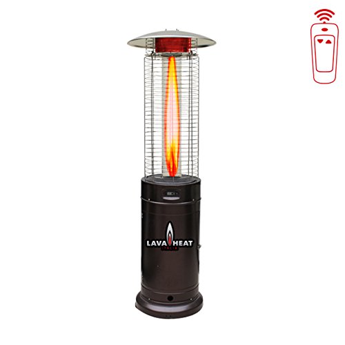 Lava Heat Italia Cylindrical 6 ft with Remote Controller Commercial Flame Patio Heater LHI-115 - Heritage Bronze - Propane
