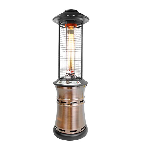 Lava Heat Italia Cylindrical Collapsible 6 ft Commercial Flame Patio Heater LHI-110 - Brushed Copper - Propane