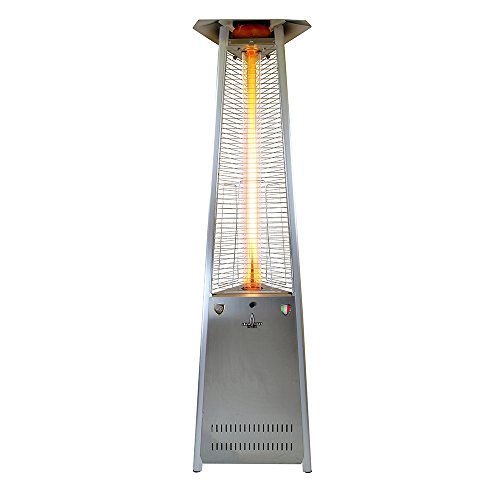 Lava Heat Italia Triangular 8 ft Commercial Flame Patio Heater Disassembled Non-Remote LHI-139 - Stainless Steel - Natural Gas