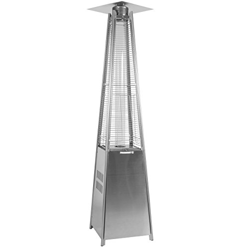 Best Choice Products 42,000 Btu Stainless Steel Patio Heater Outdoor Pyramid Propane Glass Tube Dancing Flames