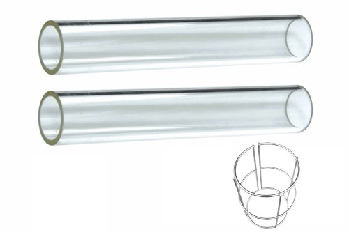 Glass Tube Replacement For 4-sided Tall Pyramid Flame Style Patio Heaters - Quartz Glass Tube Replacement (2 Piece