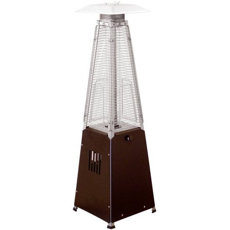 Propane Tabletop Hammered Bronze Finish Glass Tube Patio Heater