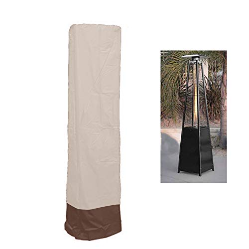 QEES Patio Heater Cover Heavy Duty Waterproof Veranda Outdoor Heater Cover for Pyramid Torch Patio Heaters Triangle Glass Tube Heater JJZ23 Beige