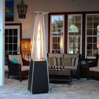 Golden Flame Resort Model 40000 Btu Glass Tube Pyramid Style Flame Patio Heater In Rich-mocha Finish