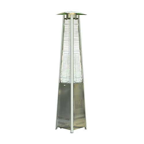 Outsunny 90 42000 BTU Stainless Steel Pyramid Patio Heater with Wheels