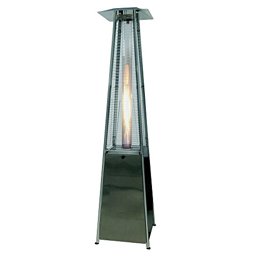 Palm Springs Pyramid Quartz Glass Tube Flame Patio Heater - Stainless Steel