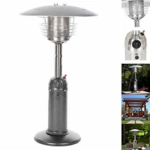 Stainless Steel Tabletop Outdoor Garden Patio Heater- Hammered Bronze Silver Black Hammered Silver