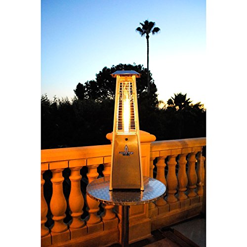 Lava Heat Italia Outdoor Patio Propane Tabletop Gas Heater With 27000 Btu Output Specially Designed Borosilicate