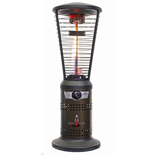 Lava Heat Mini Ember 10000 BTU Outdoor Patio Tabletop Heater with Easy Start Pilot Ignition Exclusive Spiral Flame Design Adjustable Heat Settings Safety Tip-Over Switch Heritage Bronze Finish