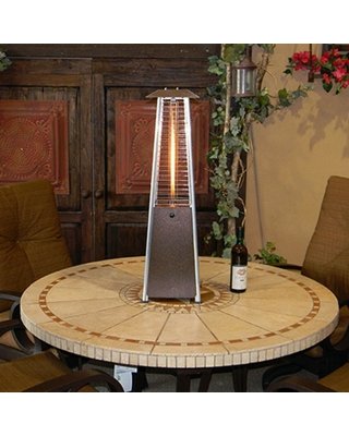 Patio Heater Portable Tabletop with Quartz Glass Fire Tube and Thermocoupler Hammered Bronze Finish