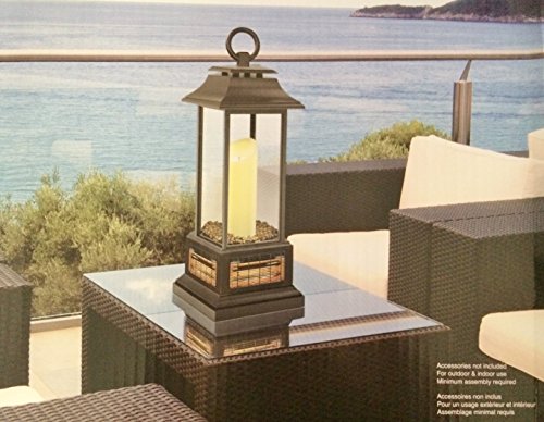 Powerheat - Electric Candle Lantern Patio Heater With Remote Control In Antique Bronze For Use On Tabletop Or