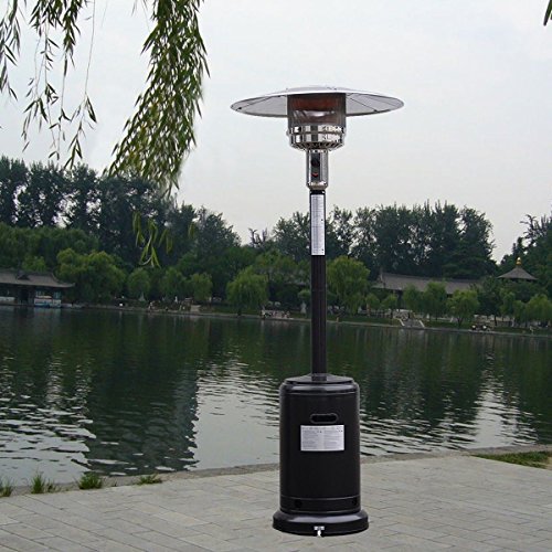 Garden Outdoor Patio Heater Propane Standing LP Gas Steel waccessories New Black