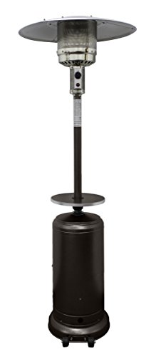 Az Patio Heaters Hlds01-wcgt Tall Patio Heater With Table 87-inch Hammered Bronze
