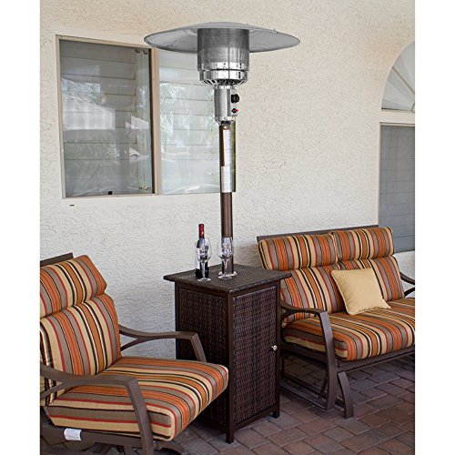 Az Patio Heaters Hlds01-whsq Tall Square Wicker Patio Heater With Wheels