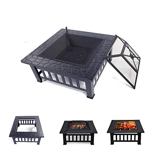 Rungfa Wood Burning Fire Pit Outdoor Heater Backyard Patio Deck Stove Fireplace Table