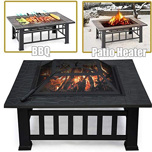 TNPSHOP Wood Burning Fire Pit Outdoor Heater Backyard Patio Stove Fireplace BBQ Grill