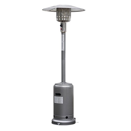 Garden Outdoor Patio Heater Propane Standing LP Gas Steel waccessories Silver Gray