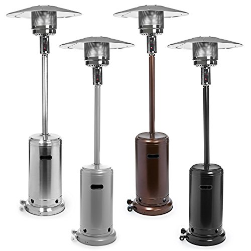 Thermo Tiki Premium Floor-standing Propane Outdoor Patio Heater W Cover - Hammered Bronze Finish