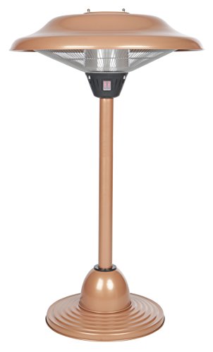 Fire Sense Copper Finish Table Top Round Halogen Patio Heater