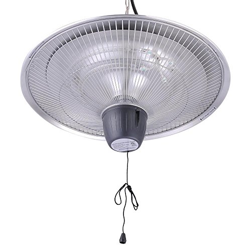 Triprel Inc Electric Patio Infrared Outdoor Ceiling Heater Indoor Fire Tent Hanging 1500w - Silver