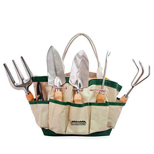 GardenHOME 7 Piece Garden Tool Set Garden Tool and Tote Set