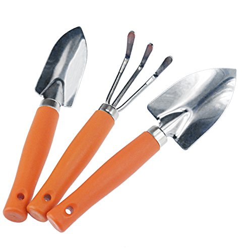 Green Burgeon Children Kids Garden Tool Set 3 Pieces For Small Helpers orange