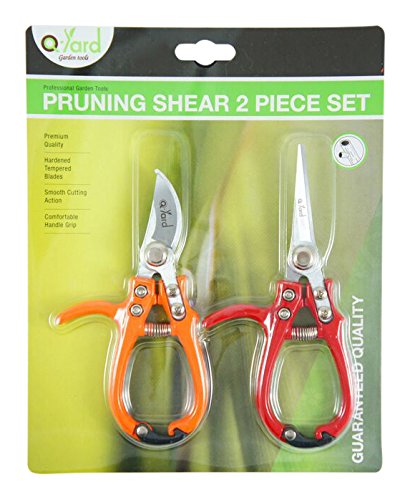 2 - Pack Q-yard Pruning Shear Mini- Extra Sharp Garden Hand Pruners Easier Cutting Comfortable Ergonomic Less