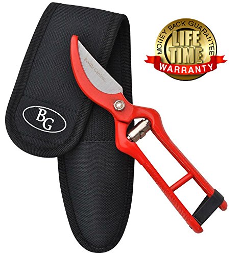 Professional Pruning Shears - Best Heavy Duty Hand Pruners For Serious Gardening - Versatile Ergonomic Razor