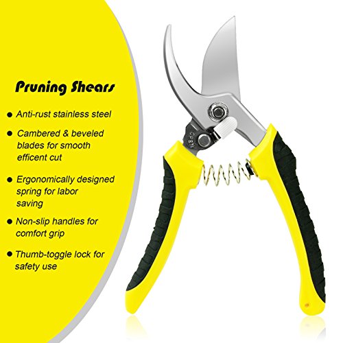 Beckos Stainless Steel Pruning Shears  Heavy Duty Tree Trimmer  Versatile Sharp Tree Pruners for Lawn Garden