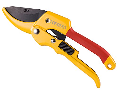 Pruning Shears Tree Pruners -Topbest Professional Ergonomic Pulley Tree Clippers Ideal Hedge Pruning Hand Tool Non-slip Handle Garden Scissors Trimmer for Week Hands Gardening Gift For Any Occasion
