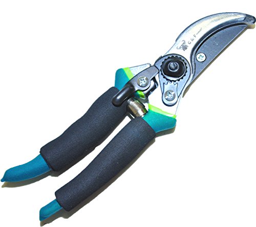 Pruning Shears Extra Hardness Extra Sharp Tree Clippers Garden Hand Pruners - Cutting Easier Ergonomic Comfortable Slip-Less Effort Gardening Scissors