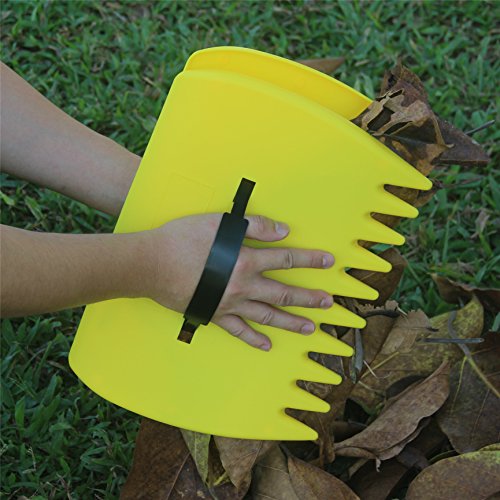 SCHOME yellow Large Garden and Yard Leaf ScoopsPlastic Scoop GrassHand Leaf Rakes And Leaf Collector For Garden Rubbish Great Tool Set Of 2
