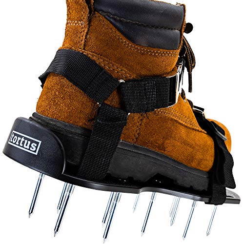 Tortus Lawn Aerator Shoes With 25 Inch Spikes - Aerating Spike Shoes For Lawns - Smart Strapping System - Longer Nails - Replacement Parts - Aerate Lawn Soil Grass - Secure Unisex Aeration Tools