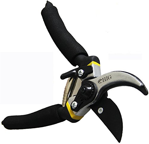 HIG Pruning Shears Extra Hardness Extra Sharp Tree Clippers Garden Hand Pruners - Cutting Easier Ergonomic Comfortable Slip Less Effort for Men Women -Gardening Scissors