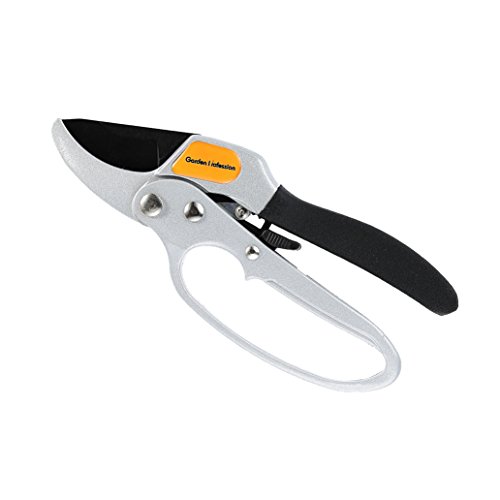 Ratchet Pruning Shears - Garden Profession Hand Pruners - Easy Ratcheting Action For Weak Hands- Best Anvil Gardening Secateurs