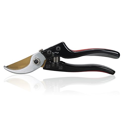 Bypass Pruning Shears Sinvitron Garden Pruner with Titanium Coated SK5 Steel Blades-Best Tree Trimmer Garden Shears Hand Pruner Ergonomic Gardening Tool for Effortless Precise Cuts