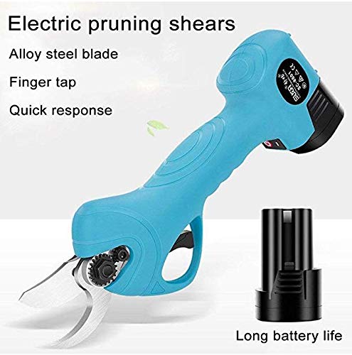 Changli Professional Cordless Electric Pruning Shears Secateurs with 2 Rechargeable 168V Lithium Battery Powered Tree Branch Pruner 30mm 12 Inch Cutting Diameter 6-7 Working Hours