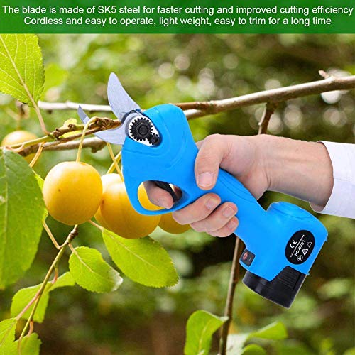 Jaklove Professional Cordless Electric Pruning Shear 168V Branch Pruning Shear Rechargeable Cutter Electric Battery Powered Garden Tree Branch Pruner 30mm Cutting Diameter with 2pcs Battery