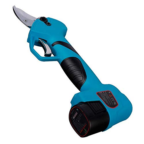 Professional Cordless Electric Pruning Shears 168 V Rechargeable Lithium Battery Powered Tree Branch Pruner 30mm Cutting Diameter 6-8 Working Hourswith 2 Battery 1 Charger Blue