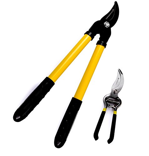 Pro Bypass Pruning Tools - Sharp Steel Garden Shears And Hand Loppers For Power Gardening - Lopper And Scissor