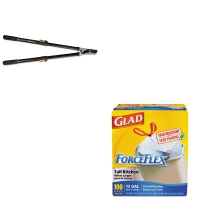 KITCOX70427FSK91686935J - Value Kit - Fiskars Telescoping Power-Lever Bypass Lopper FSK91686935J and Glad ForceFlex Tall-Kitchen Drawstring Bags COX70427