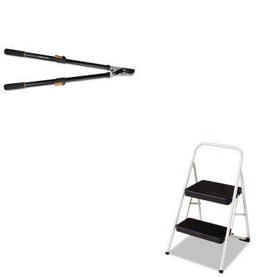 KITCSC11135CLGG1FSK91686935J - Value Kit - Fiskars Telescoping Power-Lever Bypass Lopper FSK91686935J and Cosco 2-Step Folding Steel Step Stool CSC11135CLGG1