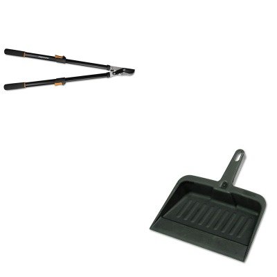 KITFSK91686935JRCP2005CHA - Value Kit - Fiskars Telescoping Power-Lever Bypass Lopper FSK91686935J and Rubbermaid-Chrome Heavy Duty Dust Pan RCP2005CHA