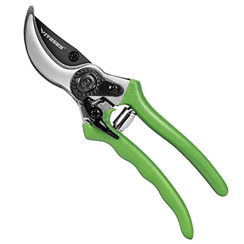 VIVOSUN 8 Inch Premium Bypass Pruning Shears Strong Garden Cutting Tools for Tree Trimmers